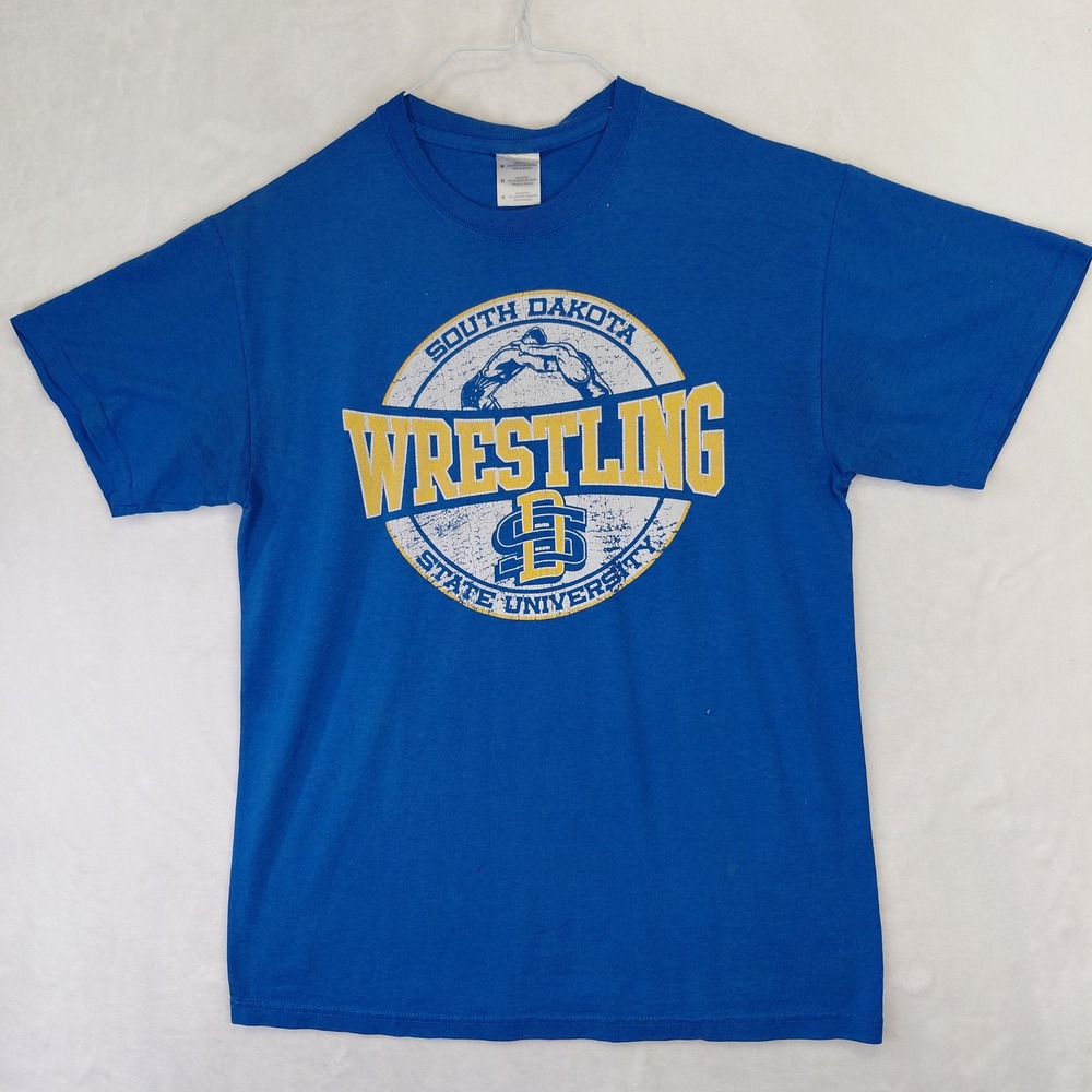 Gildan South Dakota State University SDSU Wrestling Graphic T-Shirt Mens Medium‎